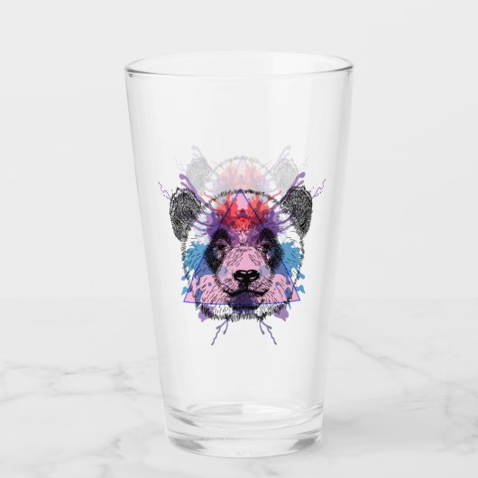 Verre Ours panda géométrique (Devant)