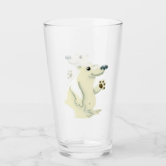 Verre Ours polaire amical (Devant)