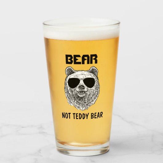 Verre OURS SUR MESURE PAS TEDDDY OURS Hommes Drôle cadea (Devant (rempli))