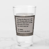 Verre Owl, Rockefeller, citation, 2 côtés, (Dos)