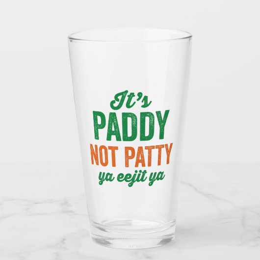 Verre Paddy not Patty Funny St. Patrick's Day (Devant)