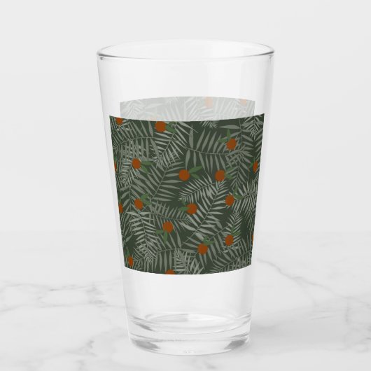 Verre Palm Feuilles & Oranges (Devant)