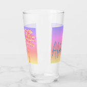 Verre Palmier rose Tropical Coucher de soleil Aloha (Gauche)