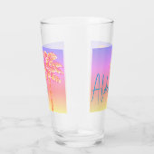 Verre Palmier rose Tropical Coucher de soleil Aloha (Droite)