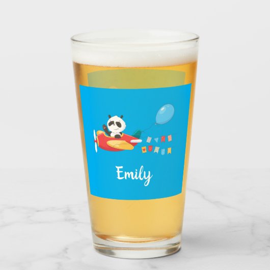 Verre Panda volant mignon personnalisée (Dos (rempli))