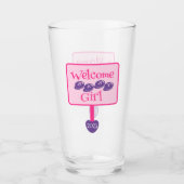 Verre Panneau Douche bébé rose mignonne et pourpre (Devant)