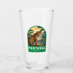 Verre Pantanal Brésil Jaguar Voyage Art Vintage