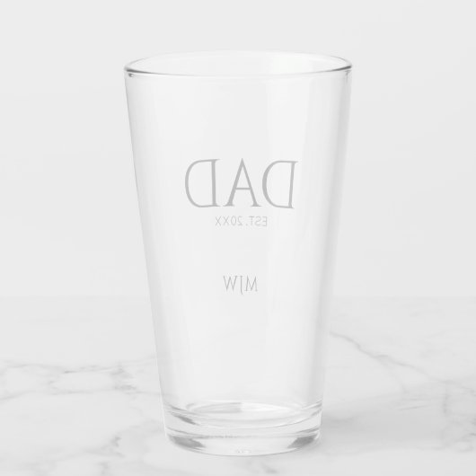 Verre Papa A Établi Le Monogramme Initial (Dos)