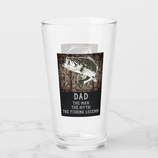 Verre Papa L'Homme Le Mythe Basse Pêche Légende Drôle (Dos)