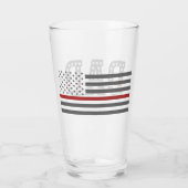 Verre Papa Mince Red Line Pompier Papa Amérique Drapeau (Dos)