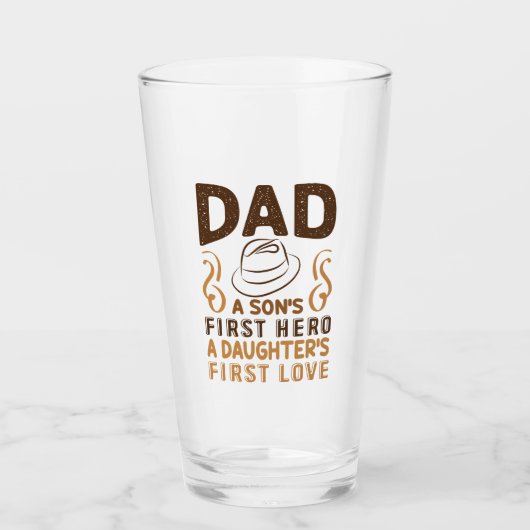 Verre Papa - Premier héros du fils, premier amour de la  (Devant)