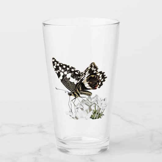 Verre Papillon à queue d'aronde perché en blanc (Devant)