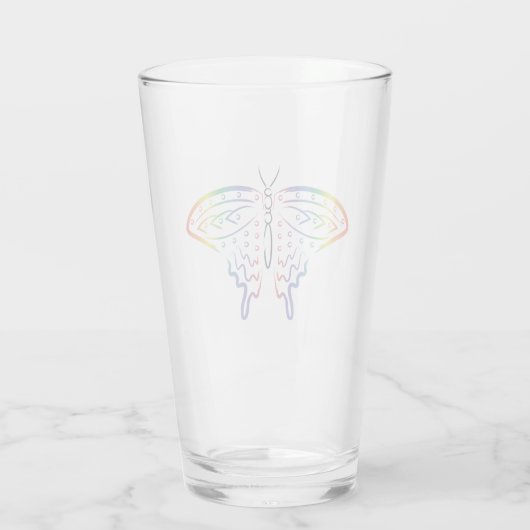 Verre Papillon arc-en-ciel (Dos)