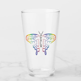 Verre Papillon arc-en-ciel