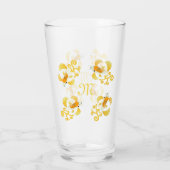Verre Papillon d'or Koi Monogramme (Dos)