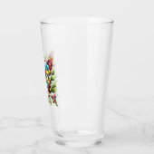 Verre Papillon en vitrail coloré avec fleurs (Gauche)