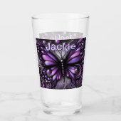 Verre Papillon gothique violet noir personnalisé (Devant)