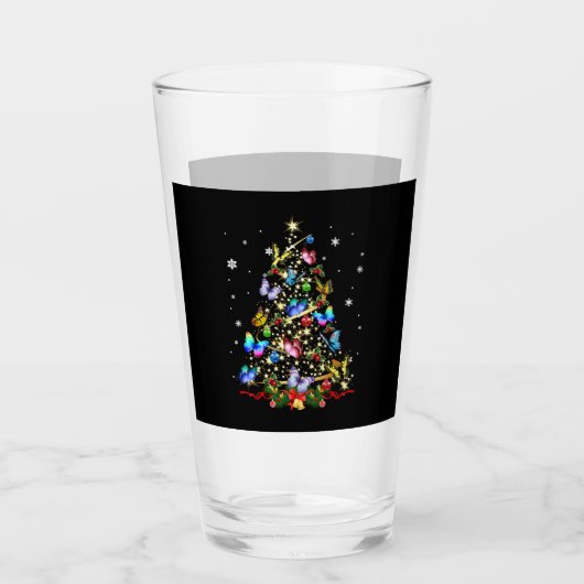 Verre Papillon Noël Arbre Lumières Femmes Filles Noël B (Devant)