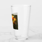 Verre Papillon orange et fleurs (Gauche)