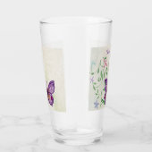 Verre Papillon pourpre à aquarelle personnalisée (Droite)