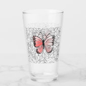 Verre papillon rose avec Roses (Dos)
