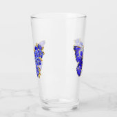 Verre Papillon saphir à fleurs (Gauche)