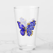 Verre Papillon saphir à fleurs (Devant)