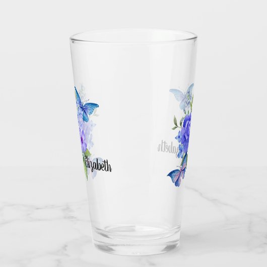Verre Papillons et fleurs (Gauche)