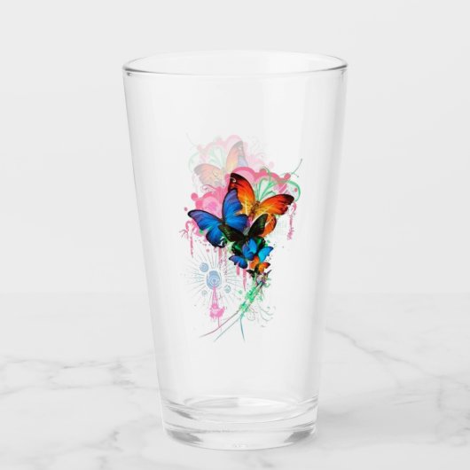 Verre Papillons et pinceau (Devant)