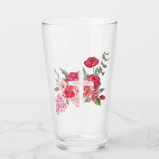 Verre Pâques/Croix/Jean3:16/Jésus (Devant)