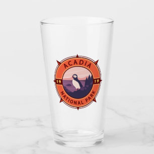 Verre Parc national de l'Acadie Emblème de compass rétro