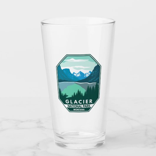 Verre Parc national des Glaciers Montana Emblem rétro (Devant)