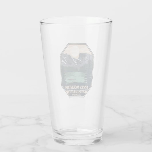 Verre Parc national des Rocheuses Emblème rétro minimal (Dos)