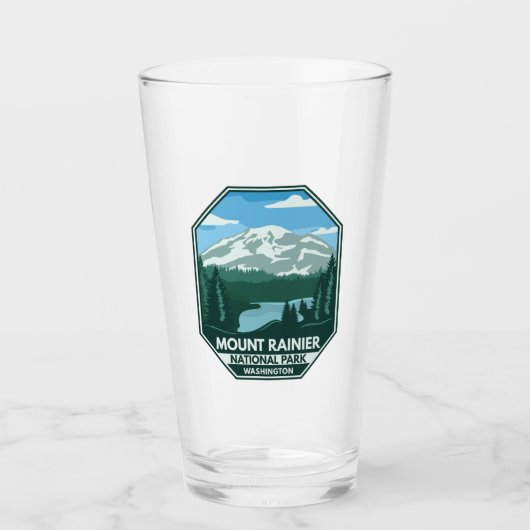 Verre Parc national du Mont-Rainier Emblem rétro minimal (Devant)
