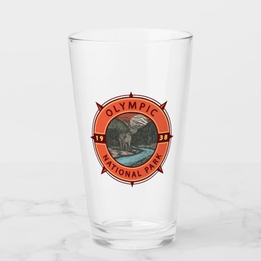 Verre Parc national olympique Roosevelt Elk Compass rétr (Devant)