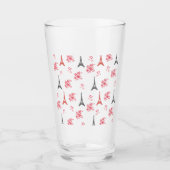 Verre Paris Love Pattern – Eiffel Tower & Roses Seamless (Devant)