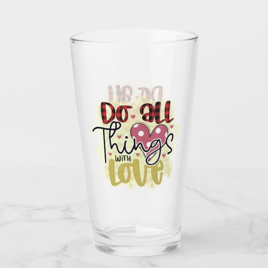 Verre Parties scintillant d'Amour branché Valentines Day (Dos)