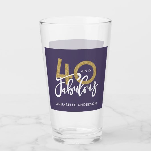 Verre parties scintillant or violet moderne design 40e a (Devant)