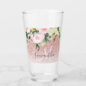 Verre Parties scintillant rose moderne & Fleurs Étincell (Devant)