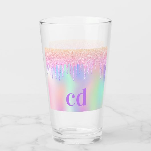 Verre Parties scintillant violet rose holographique gout (Dos)