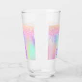 Verre Parties scintillant violet rose holographique gout (Gauche)