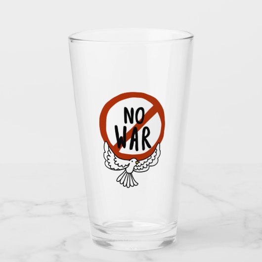 Verre Pas de guerre avec la colombe (Devant)