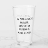 Verre Pas un buveur social Funny Pint Stein (Dos)
