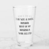 Verre Pas un buveur social Funny Pint Stein (Devant)