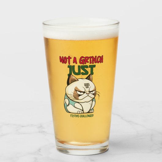 Verre Pas un Grinch juste Festive Challengé Funny Holida (Devant (rempli))