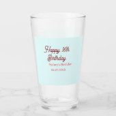 Verre Pastel blue red happy 16th birthday name date eleg (Dos)