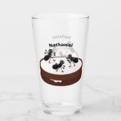 Verre Patinage sur glace de fourmis joyeuses sur dessin (Devant)