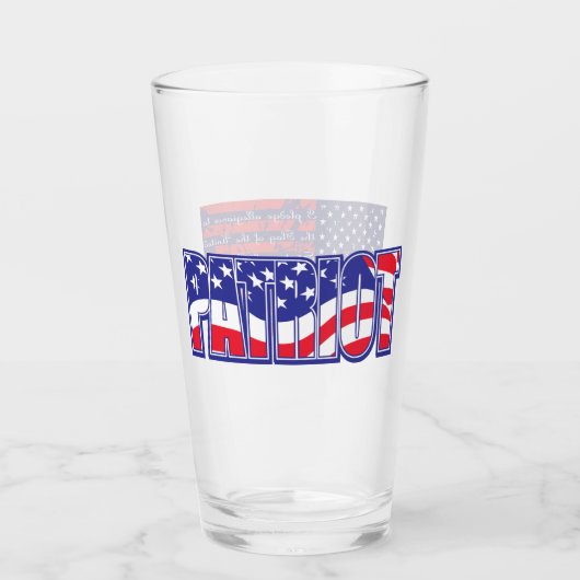 Verre Patriot au drapeau des États-Unis (Devant)