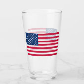 Verre Patriotic American Flag Glass Gift (Dos)