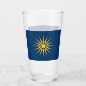 Verre Patriotic glass cup with flag of Macedonia, Greece (Dos)